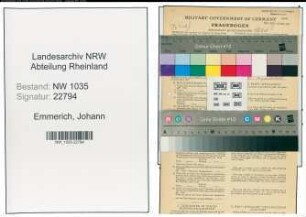 Entnazifizierung Johann Emmerich , geb. 03.03.1884 (Kaufmaennischer Angestellter)