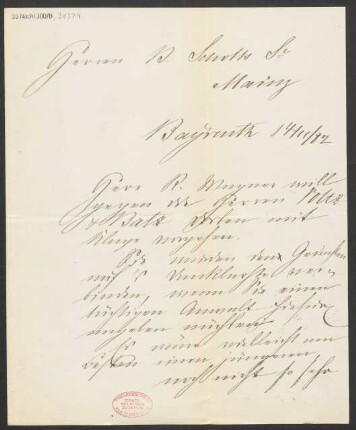 Brief an B. Schott's Söhne : 14.11.1882