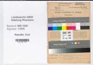 Entnazifizierung Kurt Kaeufler, geb. 21.04.1909 (Finanzangest.)