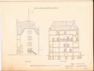Amtsgericht, Cochem: Seitenansicht und Längenschnitt