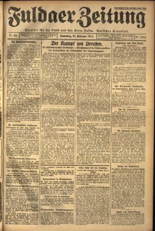 Ausgabe vom Samstag, den 21. Februar 1925.