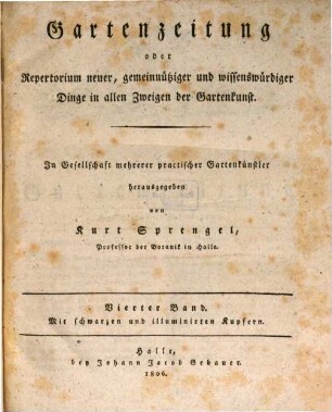 Gartenzeitung. 4. 1806