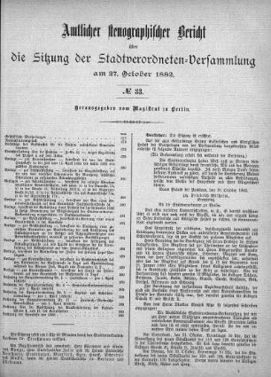 No 33, 27. Oktober 1882