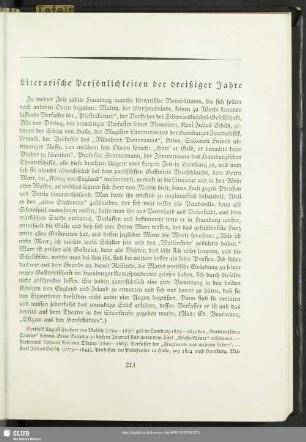 Literarische Persönlichkeiten der dreißiger Jahre