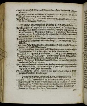 Teutsche Theologische Bücher der Reformirten.