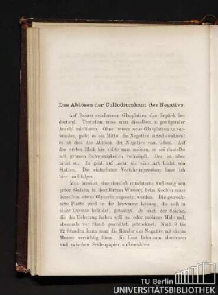 Das Ablösen der Collodiumhaut des Negativs