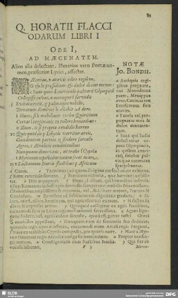 Q. Horatii Flacci Odarum Libri I.
