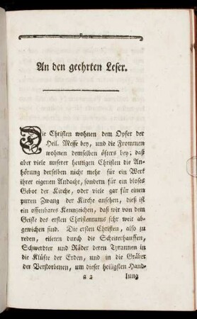 An den geehrten Leser.