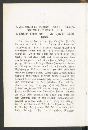 7. 8. 7. Wie klopfen die Meister? 8. Worauf deuten Sie?
