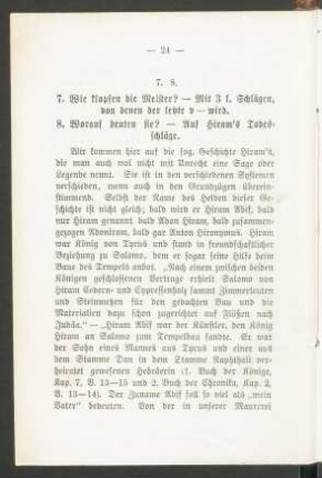 7. 8. 7. Wie klopfen die Meister? 8. Worauf deuten Sie?