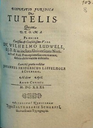 Disputatio Iuridica De Tutelis