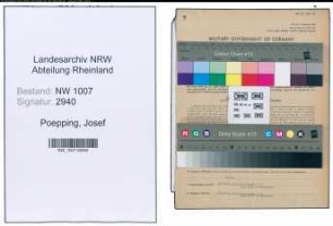 Entnazifizierung Josef Poepping , geb. 24.03.1882 (Baecker)