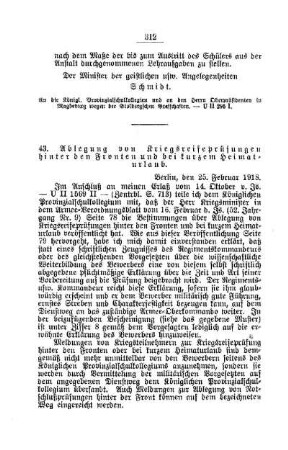 Ablegung von Kriegsreifeprüfungen hinter den Fronten und bei kurzem Heimaturlaub : [C. Höhere Lehranstalten für die männliche Jugend]