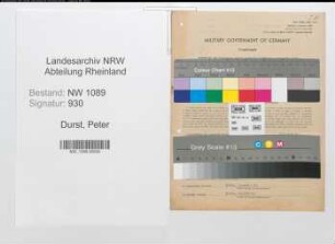 Entnazifizierung Peter Durst , geb. 17.05.1922 ()