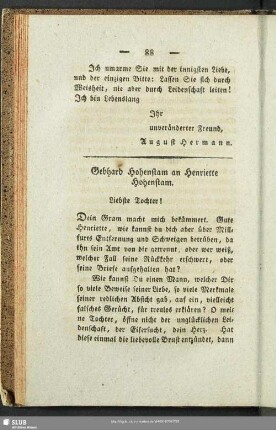 Gebhard Hohenstam an Henriette Hohenstam
