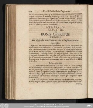 Caput III. De Bonis Operibus.