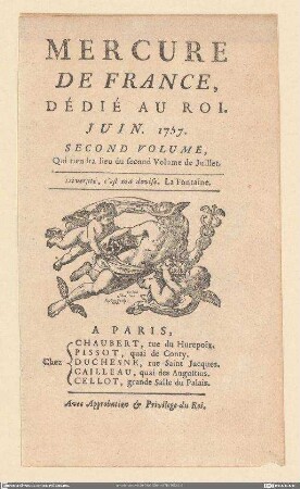 Mercure de France. Juin 1757. vol. 2