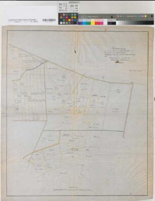 Herringhausen (Bohmte) Grundstücke des Gutes Arenshorst Katasterauszug 1887 1 : 2000 90 x 76 kol. Zeichnung von Ledebur-Crollage