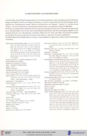 II. Ergänzender Allgemeiner Index