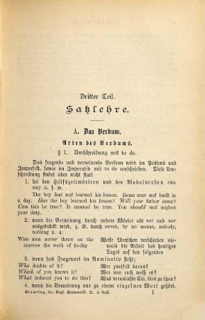 Lehrbuch der englischen Sprache : Grammatik und Übungsbuch, 2. Satzlehre