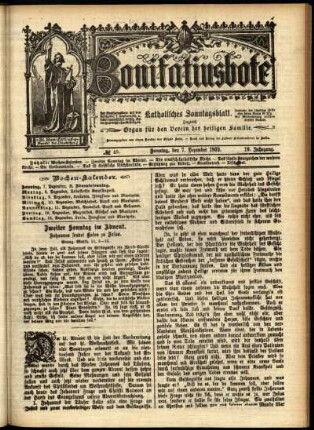 Erste Ausgabe vom Sonntag, den 07. Dezember 1902.