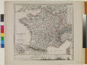 Karte von Frankreich und der Schweiz (1870)