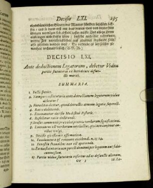 Decisio LXI. - Decisio LXV.
