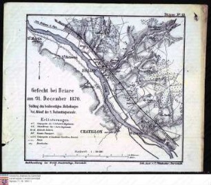Karte des Gefechtes bei Briare (Frankreich) am 31. Dezember 1870