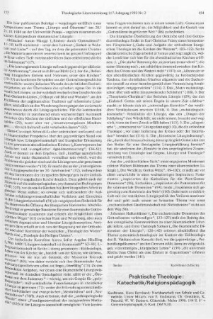 Religionspädagogik, Katechetik
