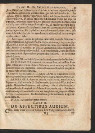 Caput II. De Affectibus Aurium.