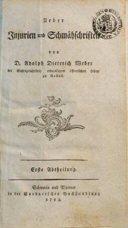 Ueber Injurien und Schmähschriften, 1