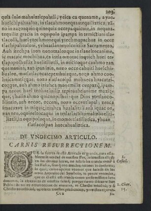 De undecimo articulo. Carnis Resurrectionem.