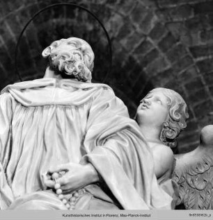 Entrückung des heiligen Benedikt und Leuchterengel : Entrückung des von zwei Engeln gestützten heiligen Benedikt