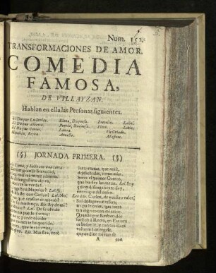 Transformaciones De Amor : Comedia Famosa