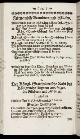 Fürnembste Beambtete und Officialen.