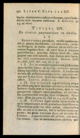 Titulus XIV. De clericis pugnantibus in duello.