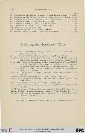 Erklärung der abgekürzten Citate