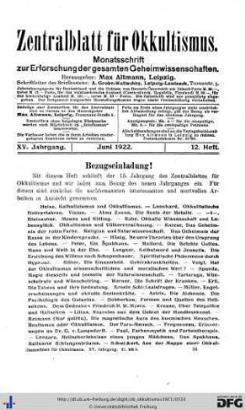 12. Heft (Jun. 1922)