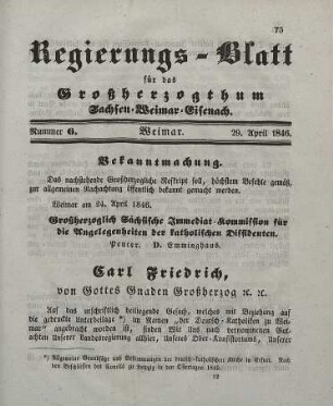 Nr. 6 : 29. April 1846
