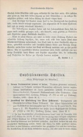 611-623 Empfehlenswerthe Schriften