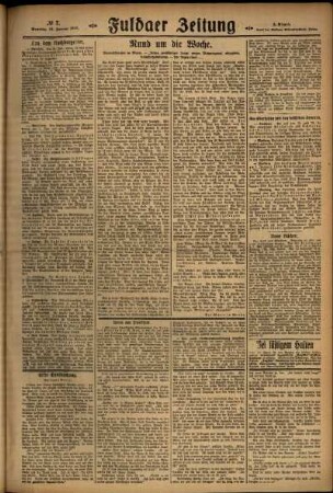 Zweite Ausgabe vom Sonntag, den 10. Januar 1926.