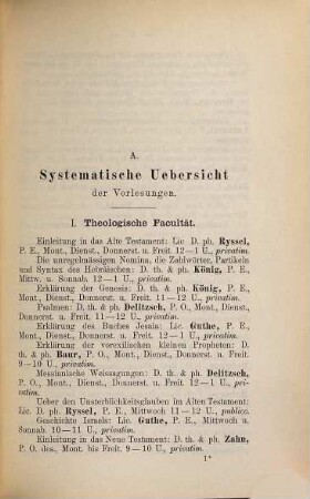 Verzeichnis der ... an der Universität Leipzig zu haltenden Vorlesungen. 1888/89, WS