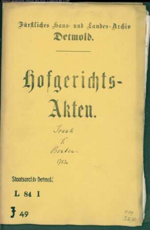 Isaak, Arend in Lemgo gegen Bexten zu Bexten - Schuldforderung
