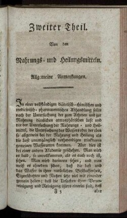 Zweiter Theil. Von den Nahrungs- und Heilmitteln.