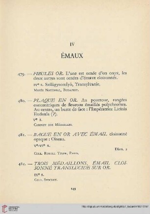 IV. Émaux