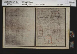 Oberbergamt Freiberg, Raumaufteilung Keller- und Erdgeschoss (2. Vorschlag)