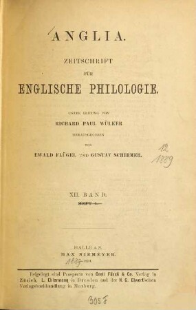 Anglia : journal of English philology, 12. 1889