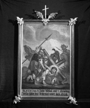 Vierzehn Kreuzwegbilder — Station 9: Christus bricht das dritte Mal unter der Last des Kreuzes zusammen