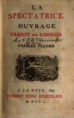 La spectatrice : ouvrage traduit de l'anglois. 1. 1750