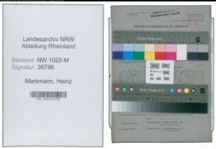 Entnazifizierung Heinz Markmann , geb. 16.10.1908 (Bahnbeamter)